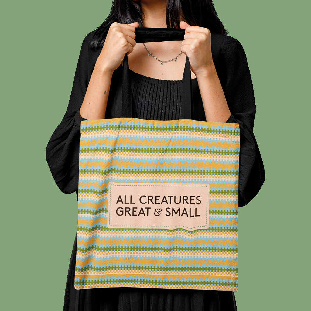 All Creatures Great and Small Striped Pattern Edge to Edge Tote Bag All Creatures Great Small Online Shop