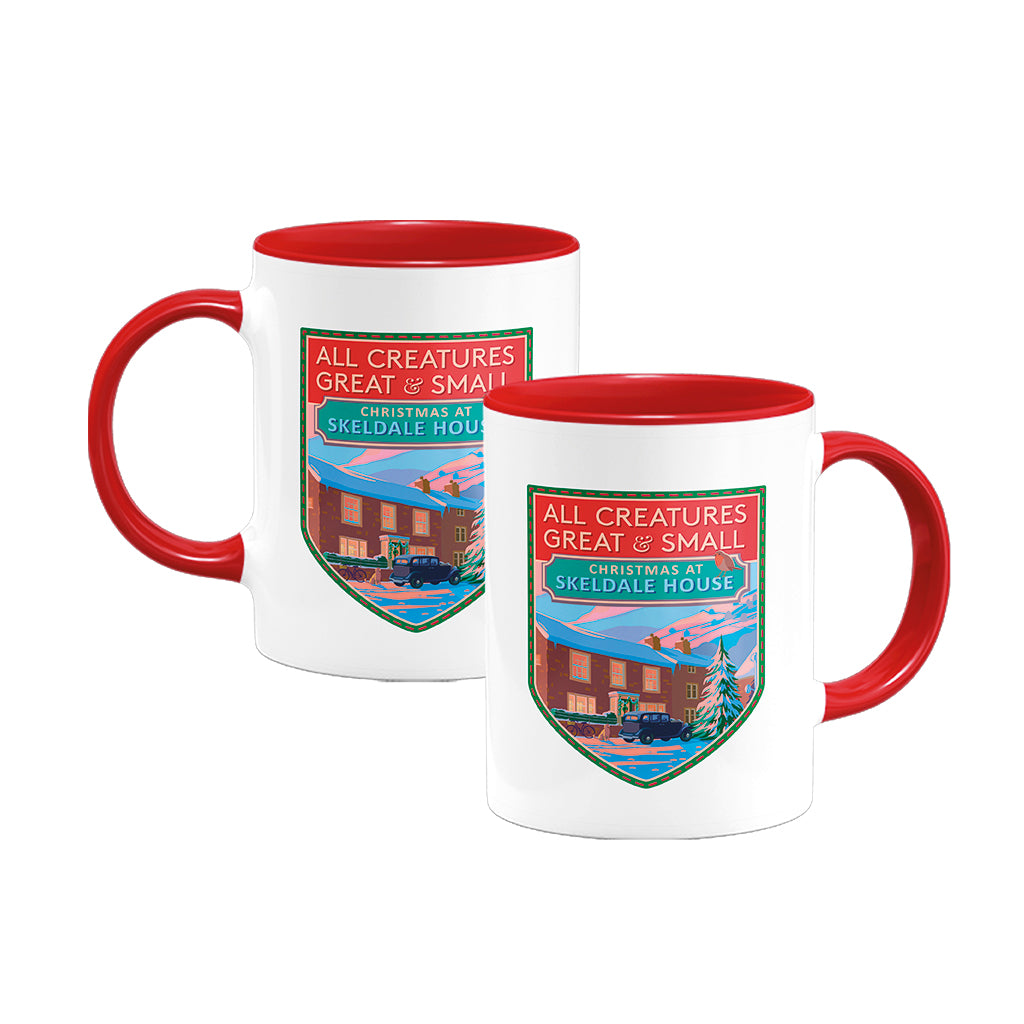 All Creatures Great and Small Christmas at Skeldale House Mug - Red Interior