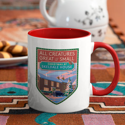 All Creatures Great and Small Christmas at Skeldale House Mug - Red Interior