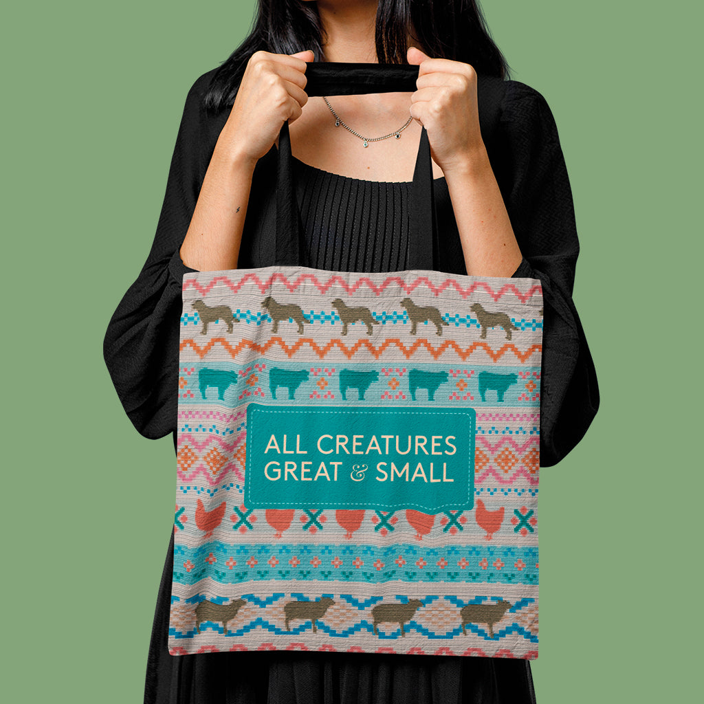 All Creatures Great and Small Farmyard Animals Edge-to-Edge Tote Bag