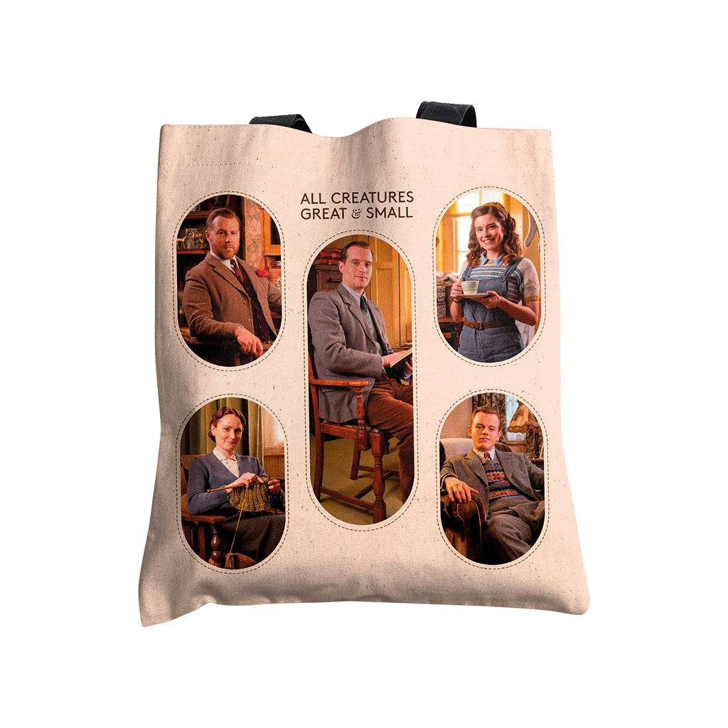 All Creatures Great and Small Cast Collage Edge-to-Edge Tote Bag