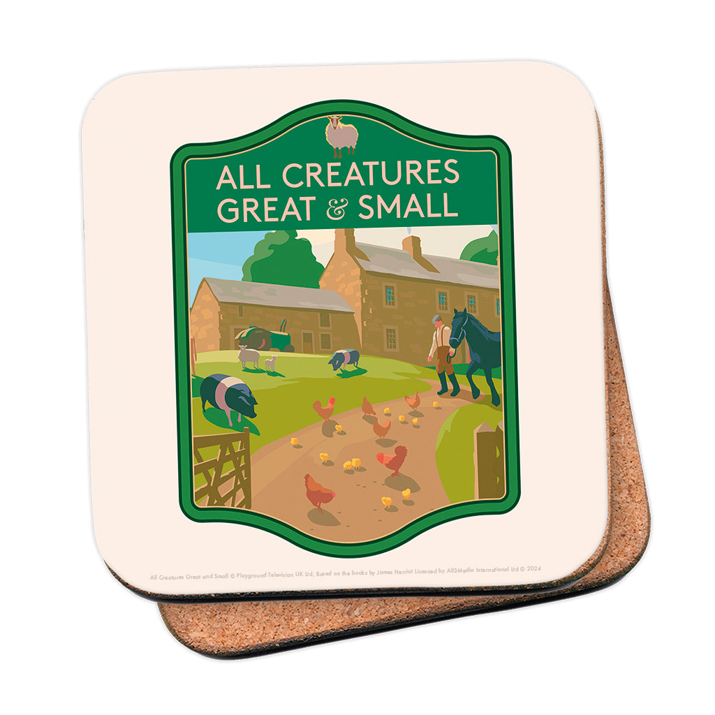 All Creatures Great and Small Darrowby Farmyard Coaster