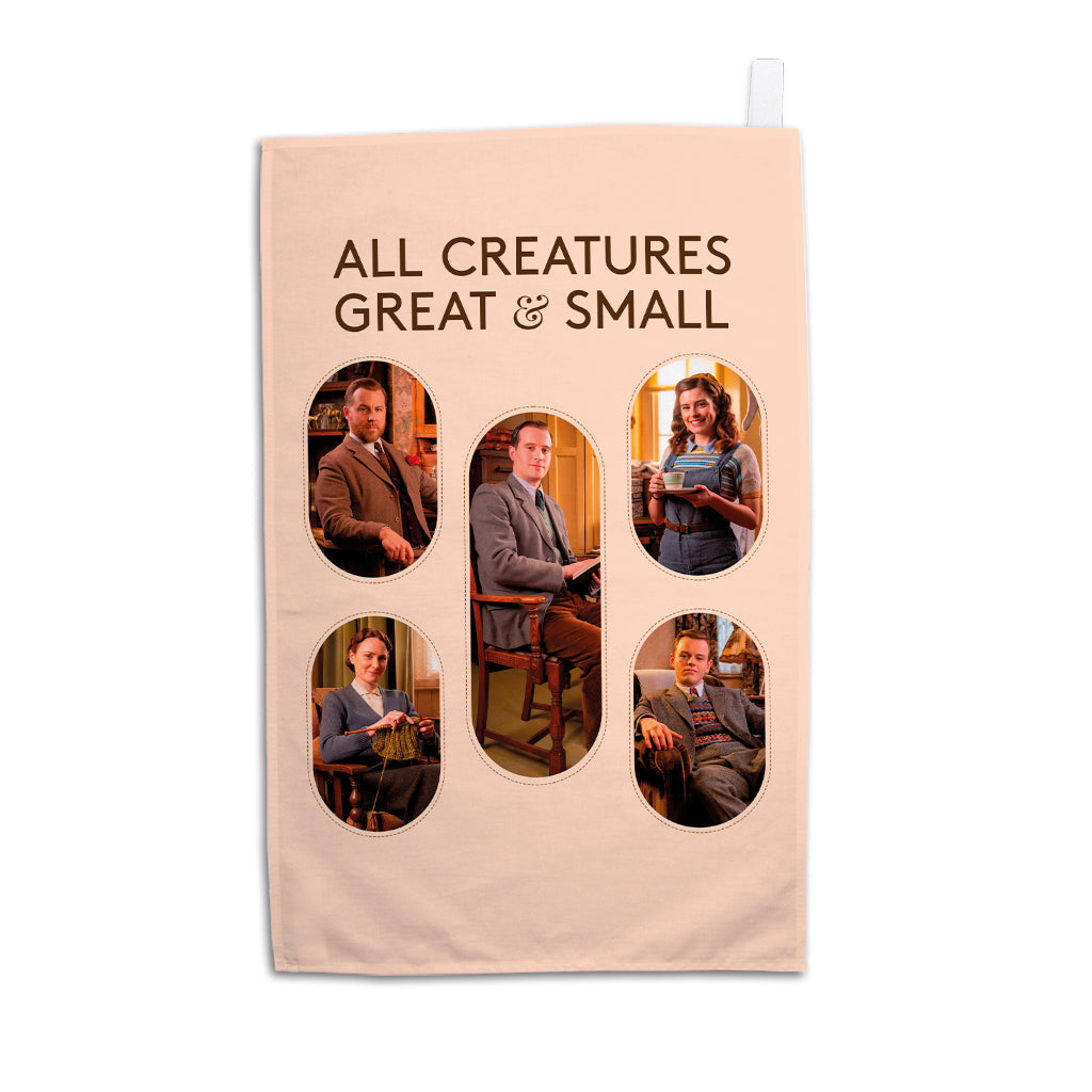 All Creatures Great and Small Cast Collage Tea Towel