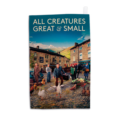 All Creatures Great and Small Darrowby Market Scene Tea Towel