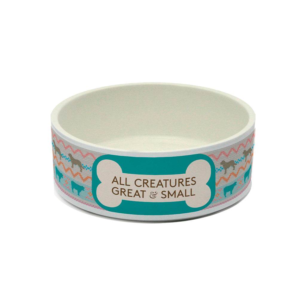 All Creatures Great and Small Dog Pattern Pet Bowl