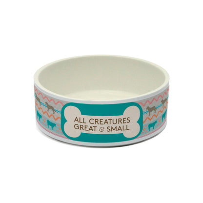 All Creatures Great and Small Dog Pattern Pet Bowl