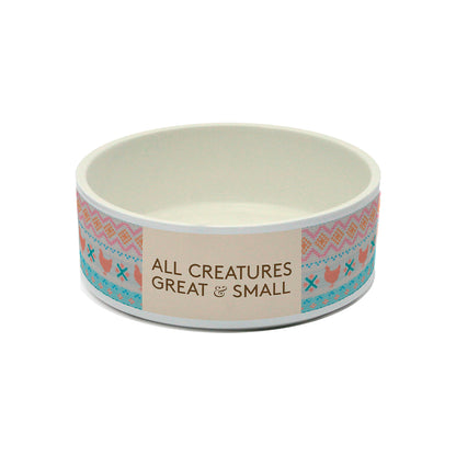 All Creatures Great and Small Chicken Pattern Pet Bowl