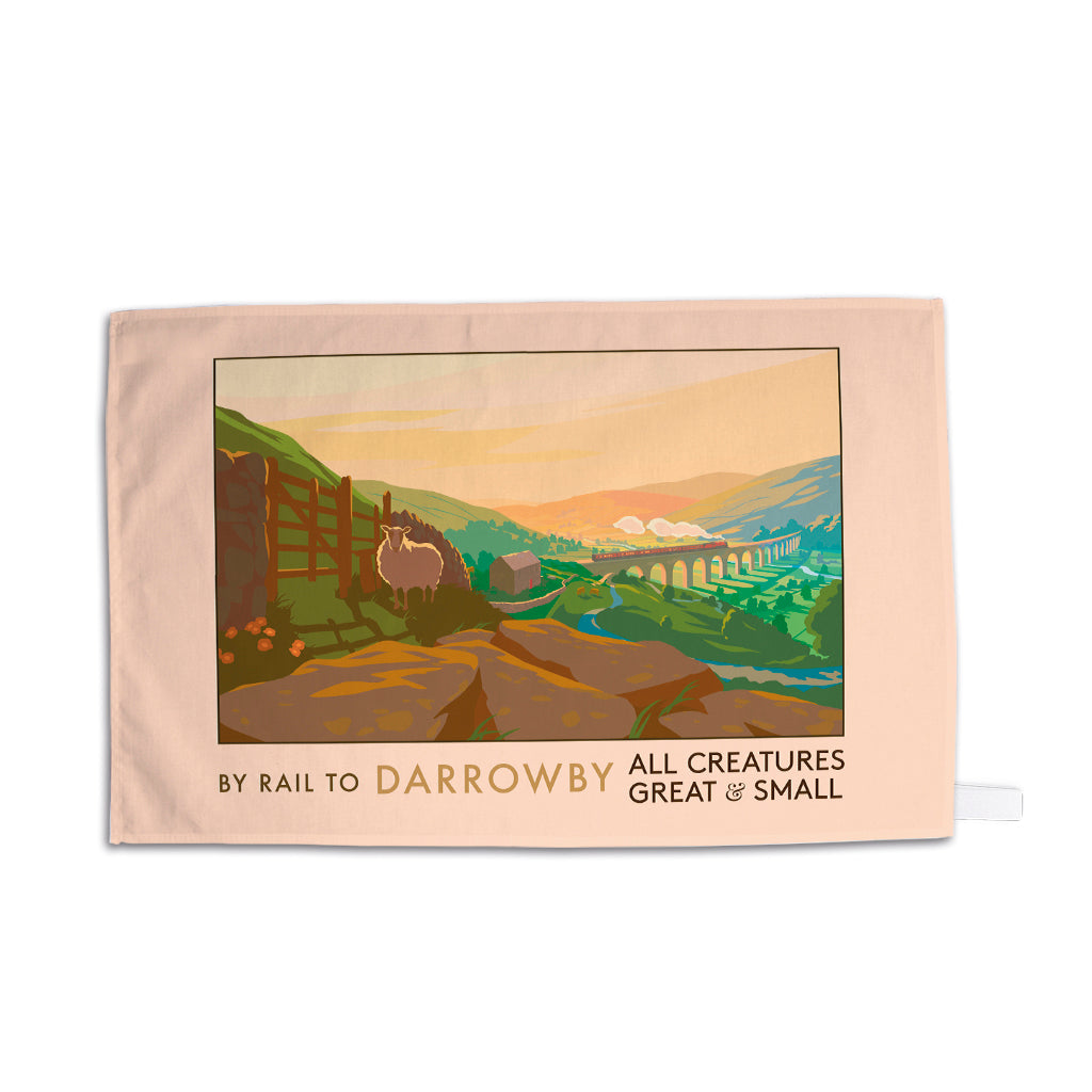 All Creatures Great and Small by Rail to Darrowby Tea Towel