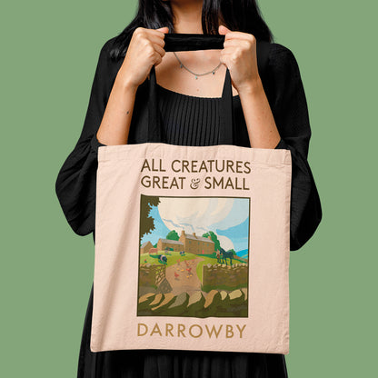 All Creatures Great and Small Darrowby Village and Farm Edge-to-Edge Tote Bag